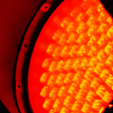 赤の信号の写真